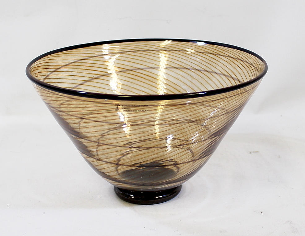 SKÅL, glas, graal - teknik, signerad Ingegerd Råman, Skruf.