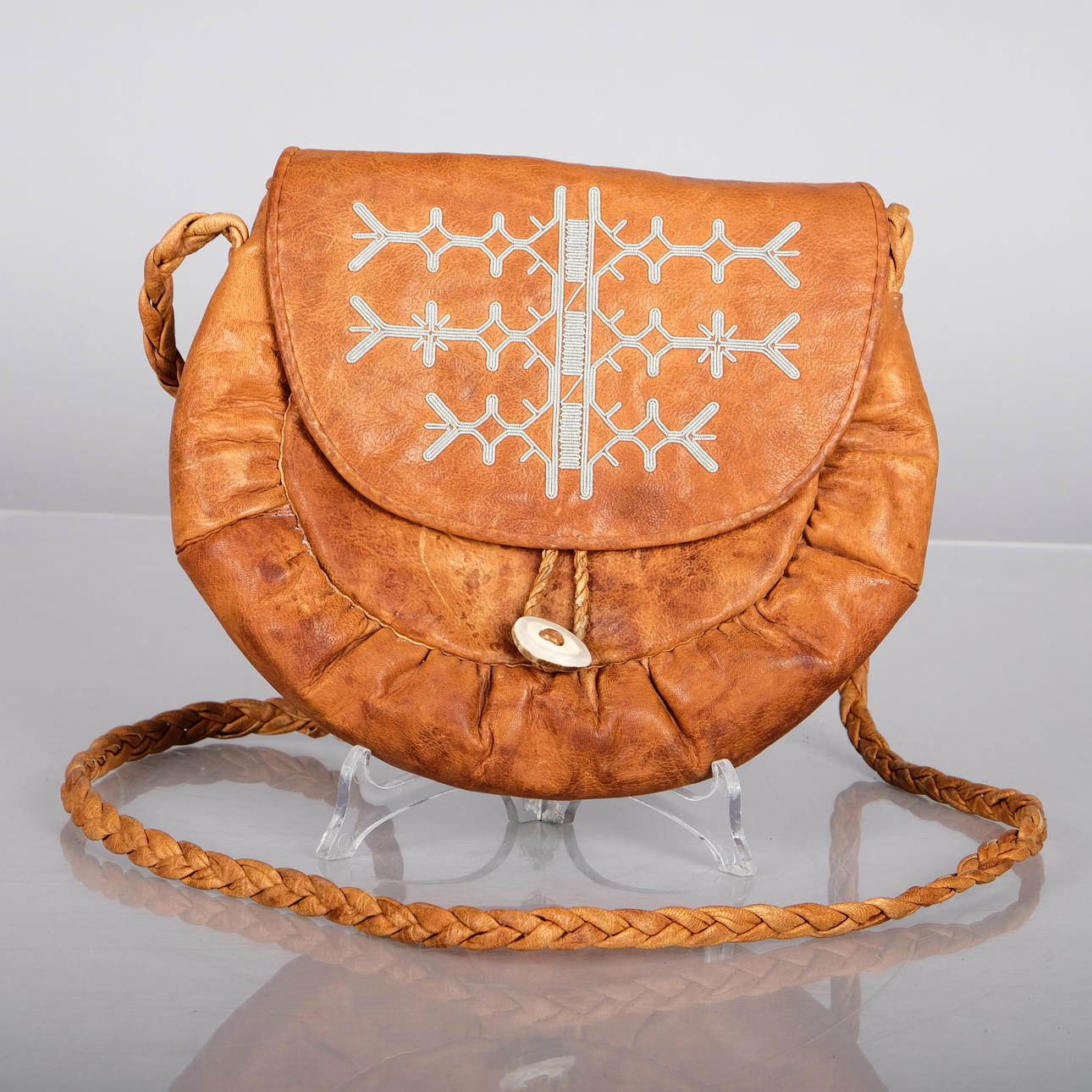 BAG, leather and pewter, Sami welded.