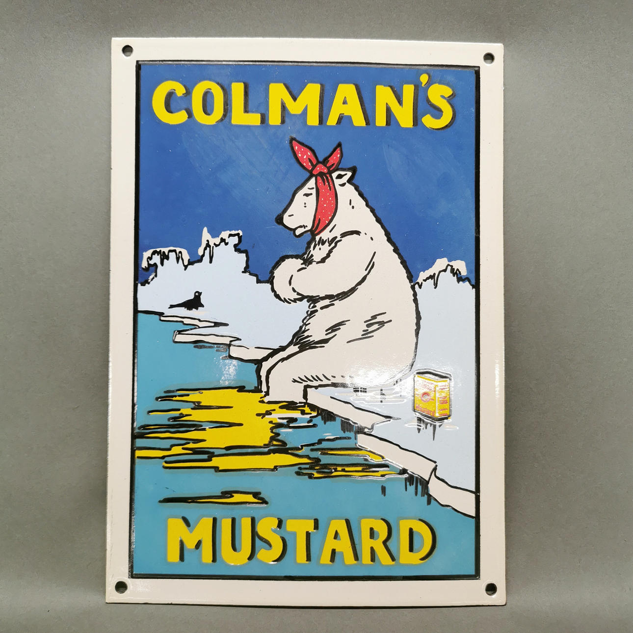 ENAMELLED METAL ADVERTISING SIGN.