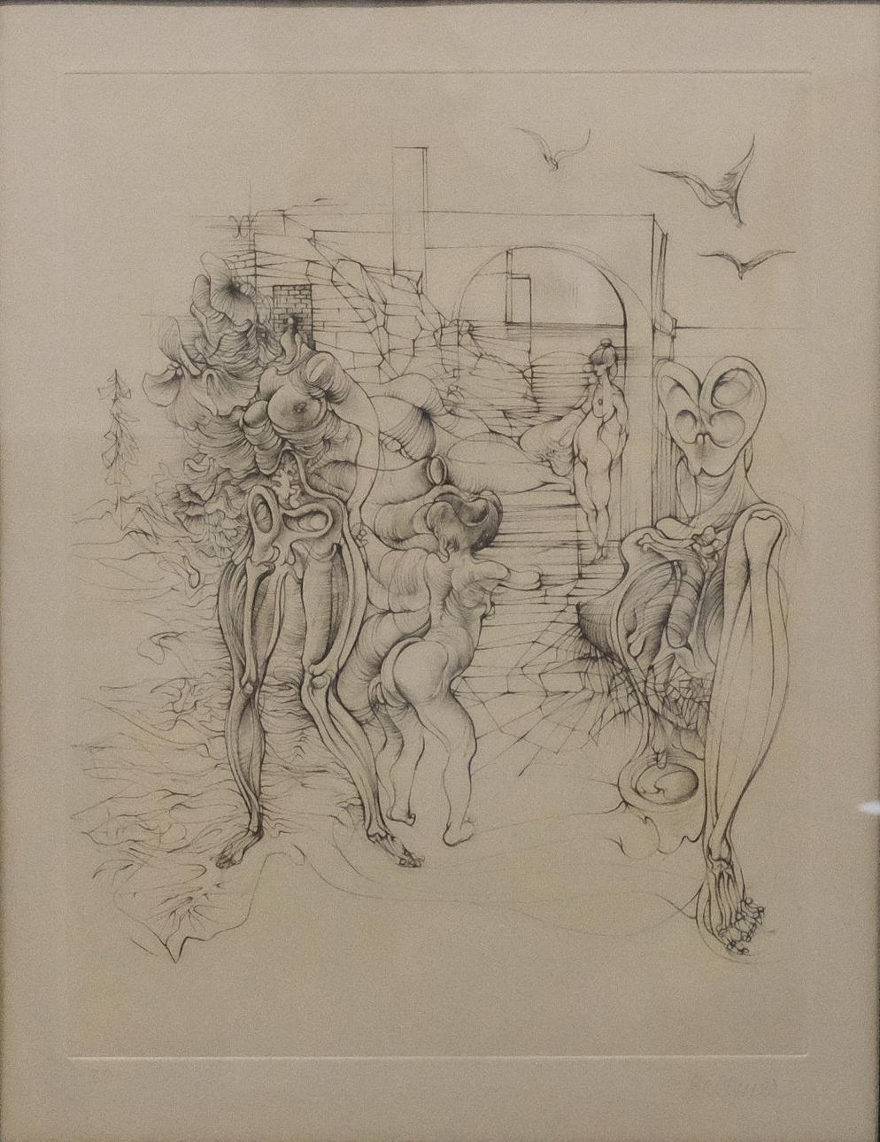 HANS BELLMER. FIGURE COMPOSITION, ETCHING.