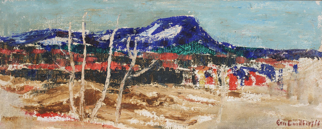 ERIC LUNDBERG. Mountain landscape, oil on canvas, signed.