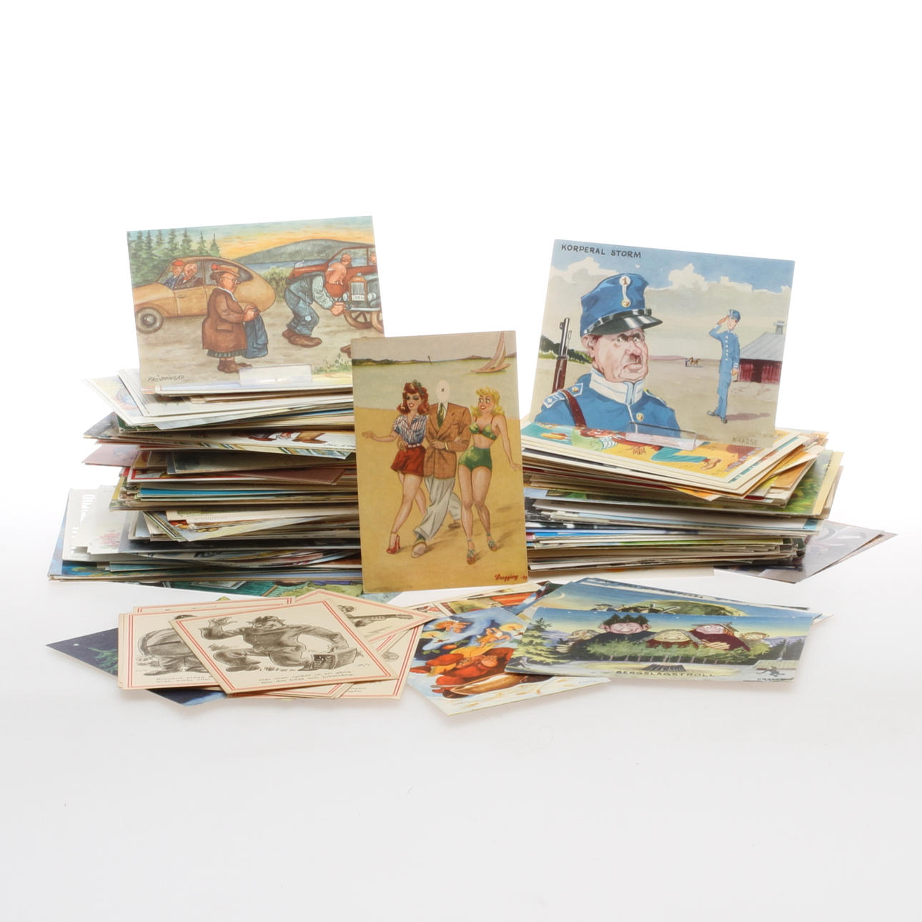 VYKORT, ca 470 st, mestadels tecknade, humoristiska bla Jac "JACE" Edgren, Fingal samt Krasse.