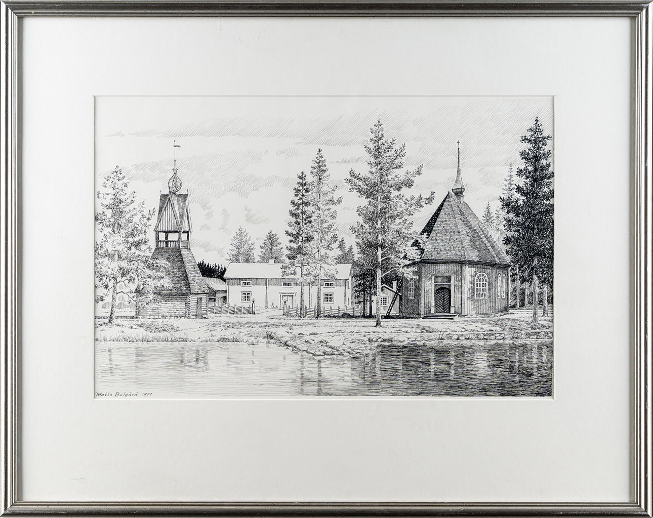 MATTS BALGÅRD. MARKER drawing, signed, 1977.