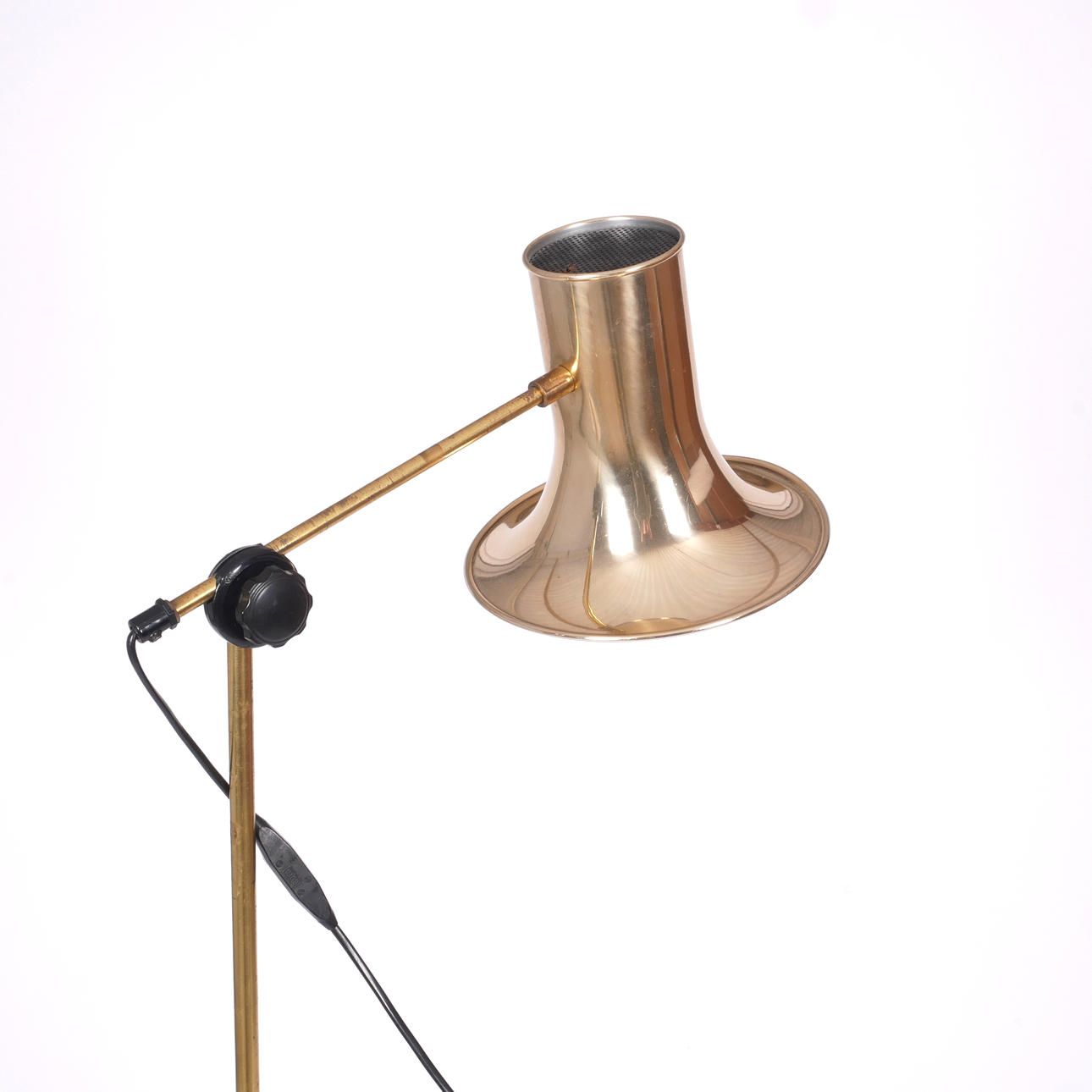 LÁMPARA DE PIE, Hemi, metal amarillo.