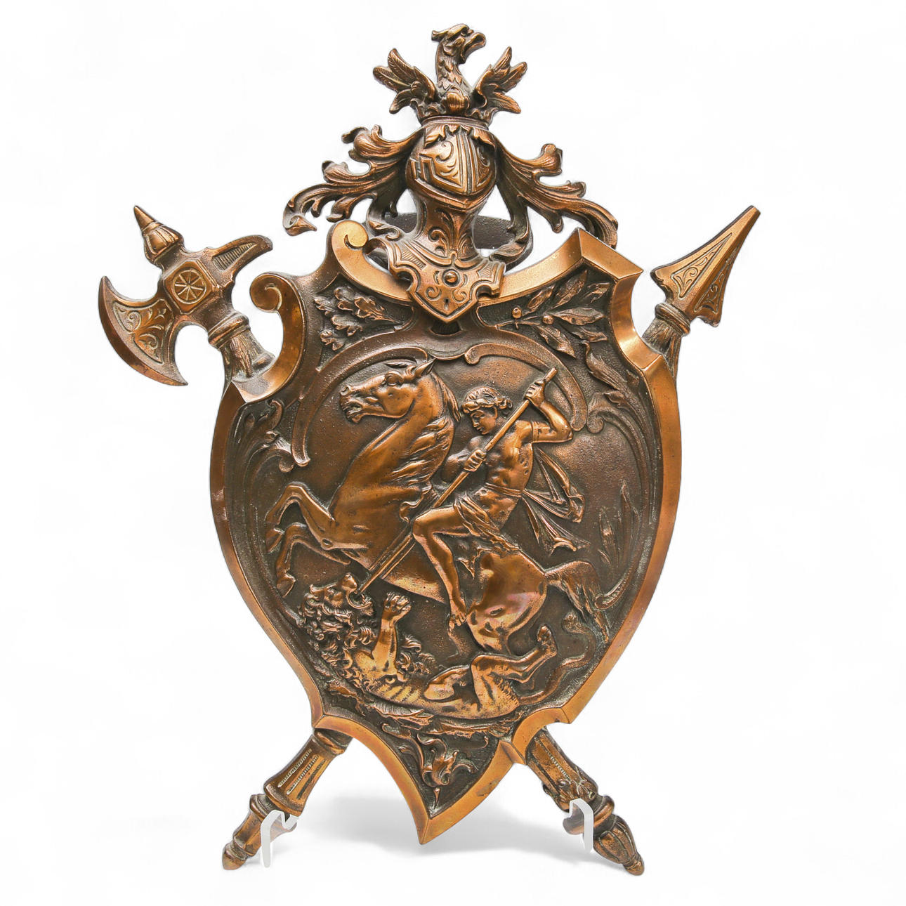 An ornamental shield, 19th century, copper.