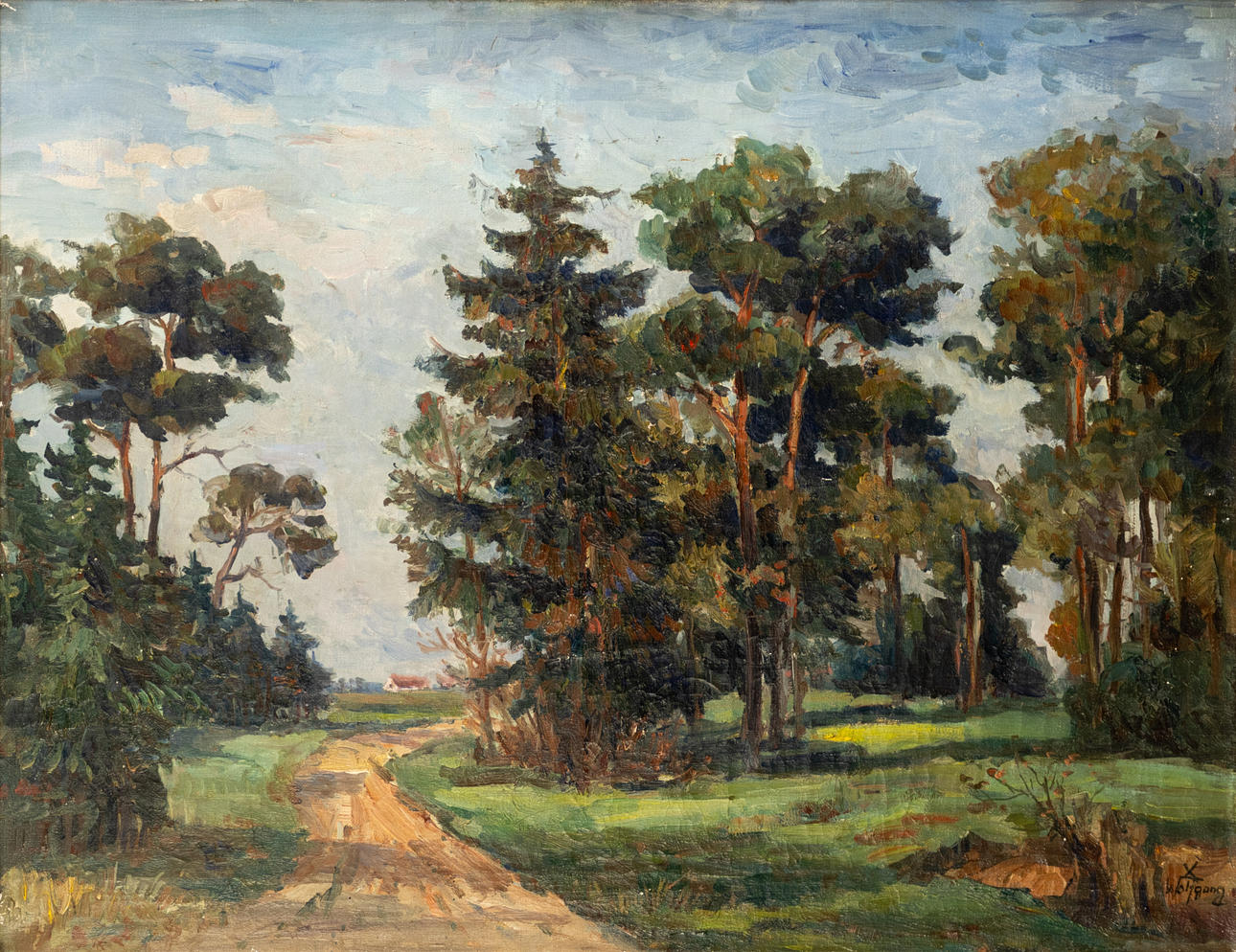 ALEXANDER WOLFGANG (1894-1970). Landscape with forest path.