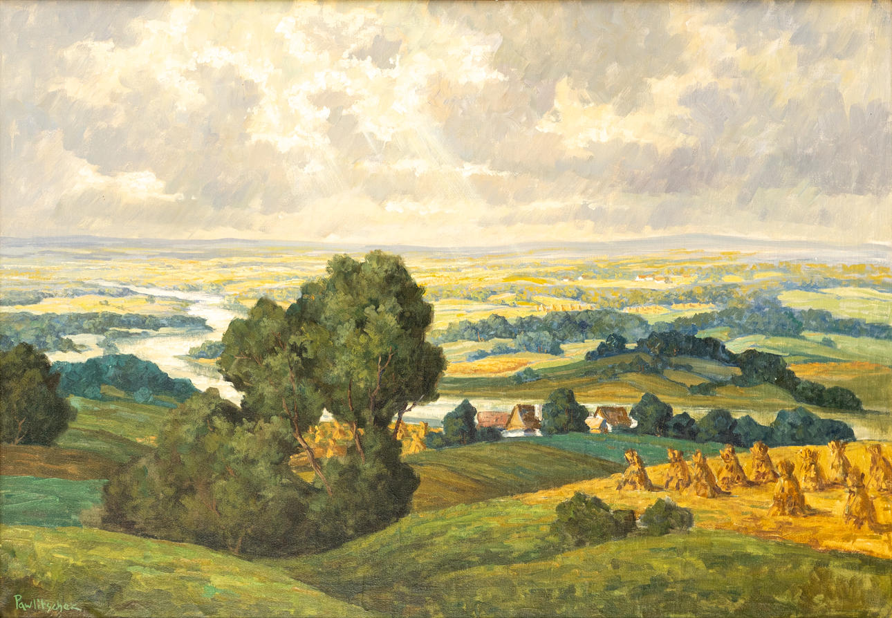 HANS PAWLITSCHEK (1909-1972). Donaulandschaft bei Wien.
