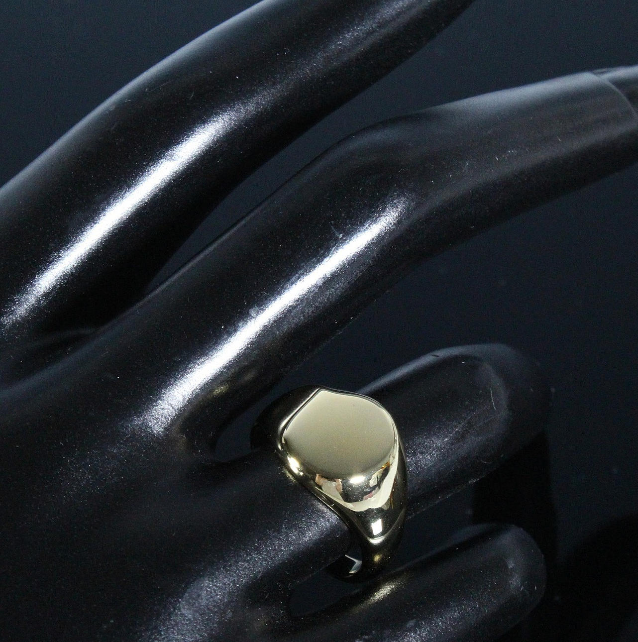 925 sterling silver statement ring, size 54, gold plated.