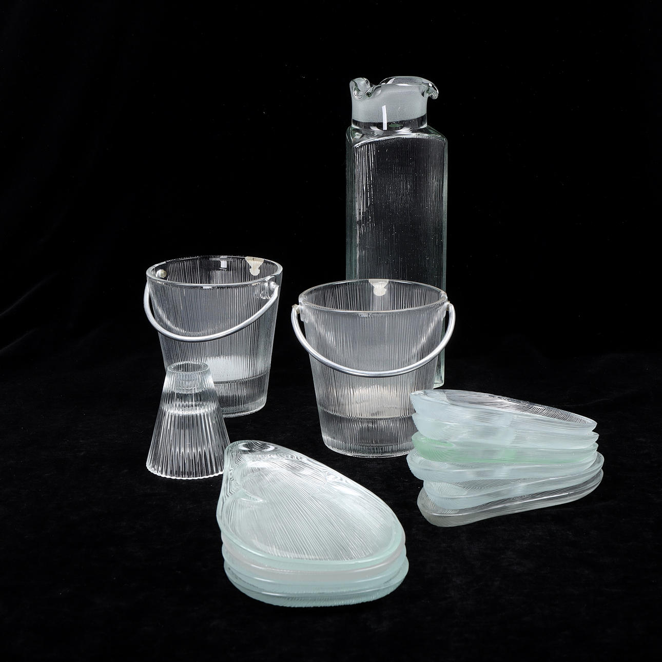 LENNART ANDERSSON. Glass tableware, “Isi”, 14 pcs, Gullaskruf.