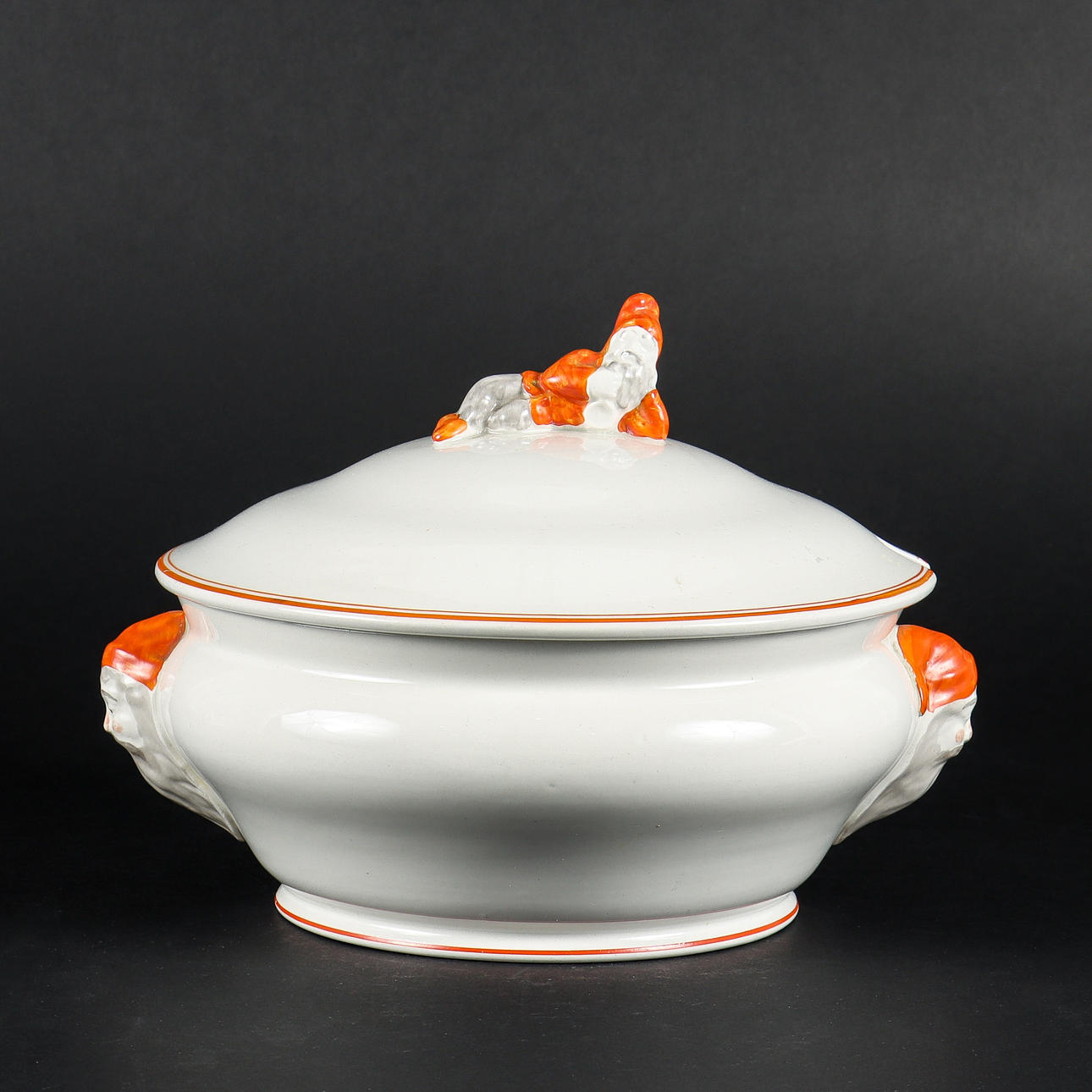 GRÖTTERRIN Gustavsberg, knopp i form av tomte.