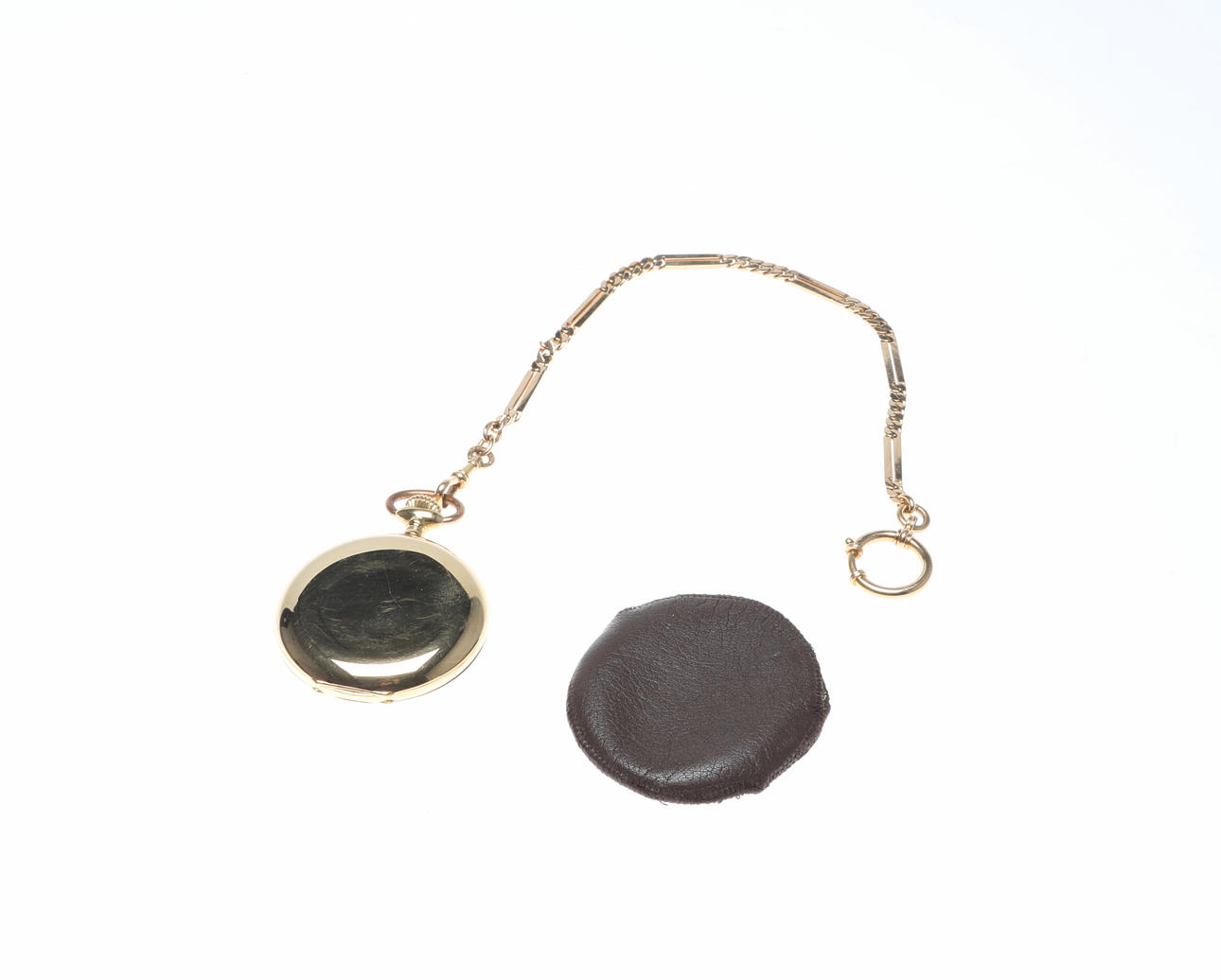 FICKUR,savonette, guld18 K samt kedja, vikt totalt 124 gram.