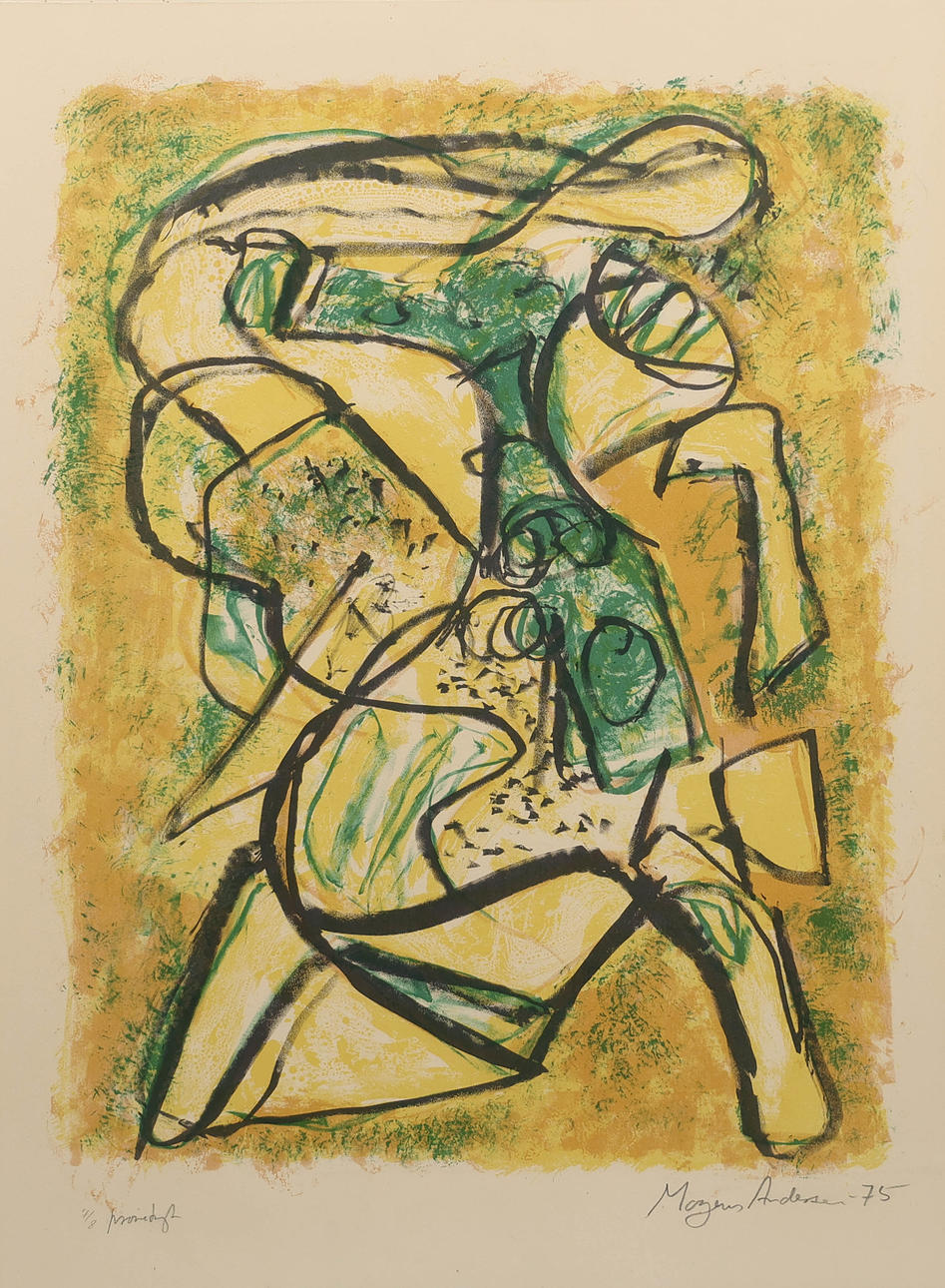 MOGENS ANDERSEN. Composition, lithography in colours, sample print, 7/8, signed, Denmark, 1975.