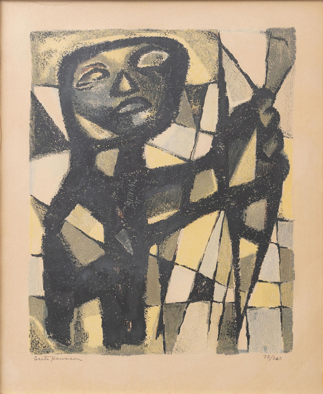 BERTA  HANSSON. Face, lithograph no 77/260, signed.