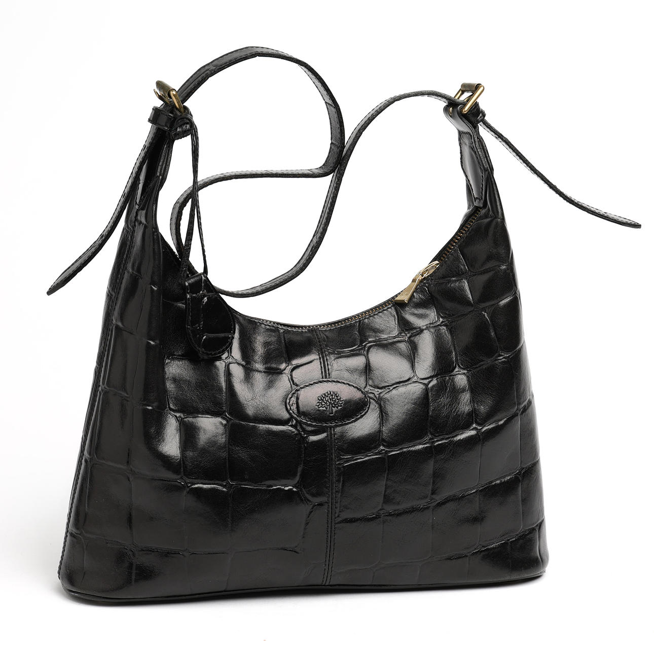 MULBERRY, bag in black congo leather, 1990s.