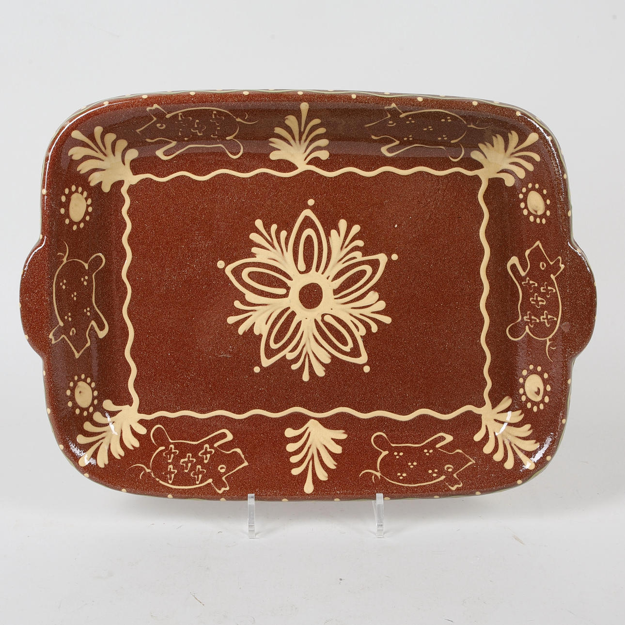 A ceramic ham dish, Andersson & Johansson, Höganäs, mid 20th century.