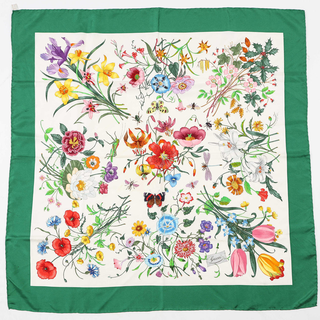 GUCCI, scarf, "Flora", siden.