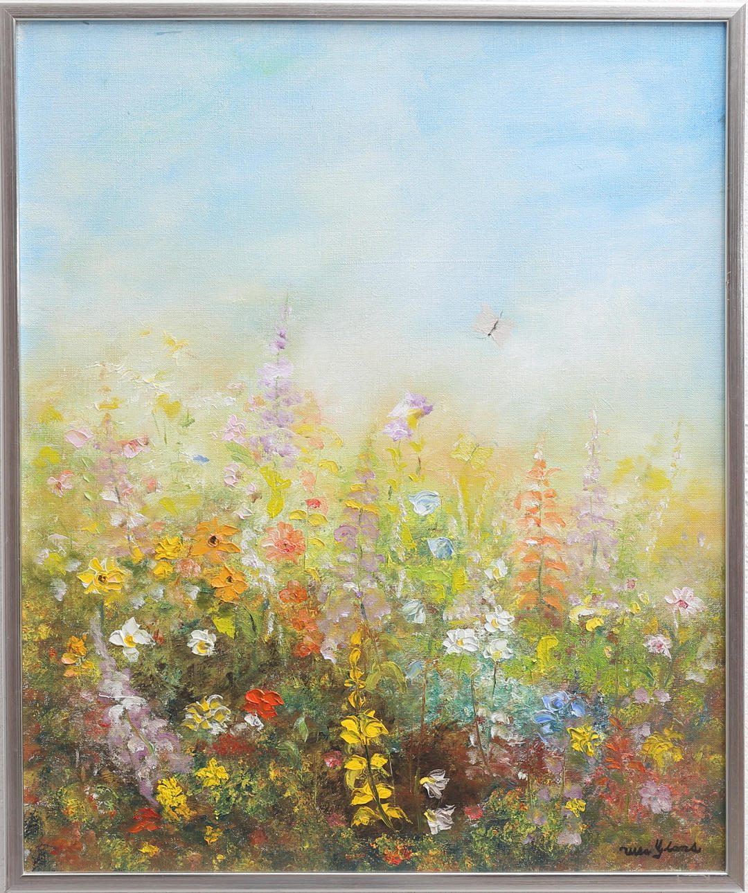 ULLA GLANS. "Sommarmorgon". Olja på duk, signerad och daterad 1980.