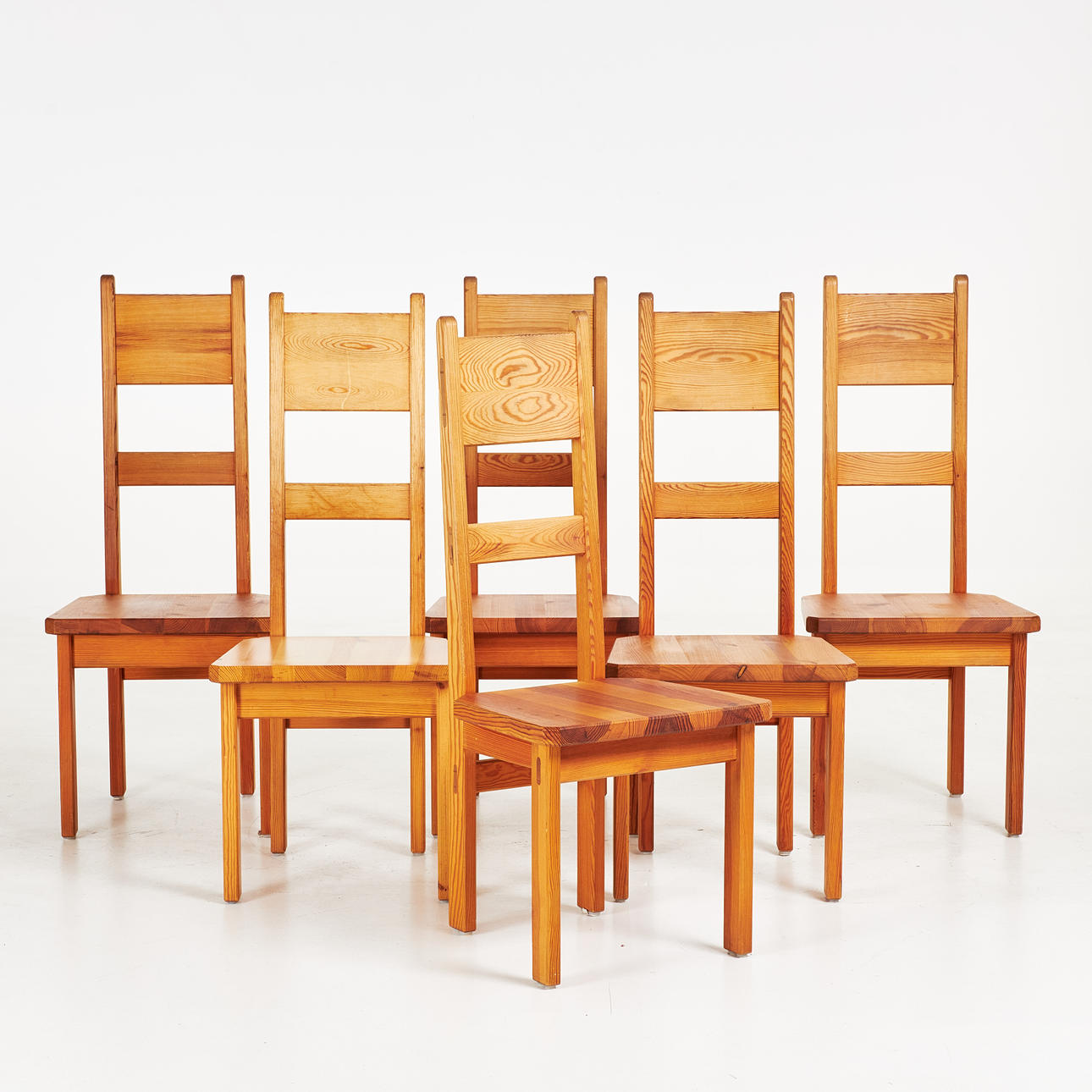 ROLAND WILHELMSON. Chairs, 6 pcs., Karl Andersson & sons, pine, labeled.