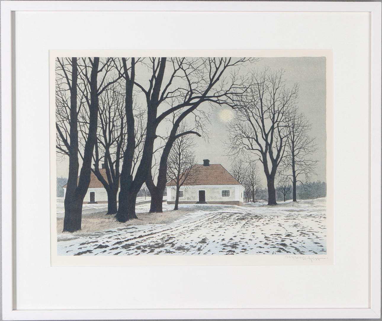 REINHOLD LJUNGGREN. Fullmåne, färglitografi, signerad samt numrerad 307/350.