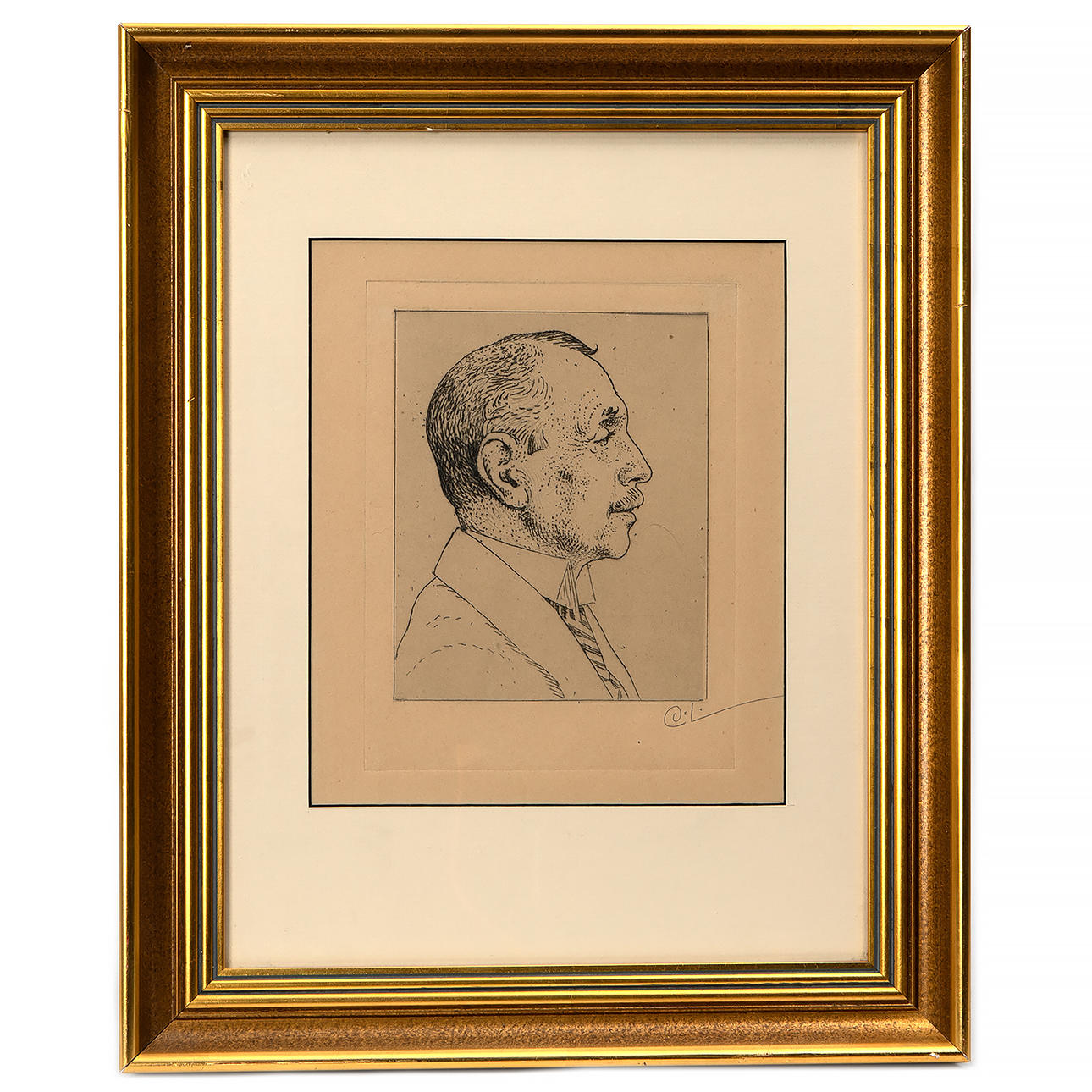 CARL LARSSON. Etching, “Gerhard Arfwedson”, signed.