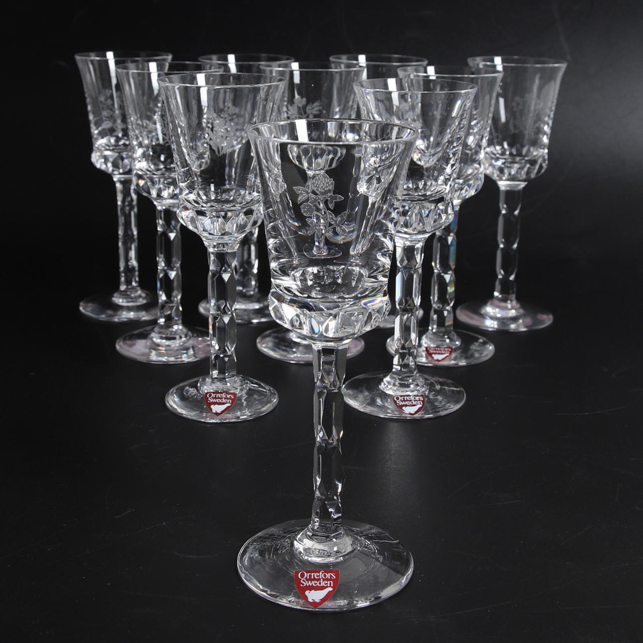 SNAPSGLAS, 10 pieces, cut flower decor, Orrefors.