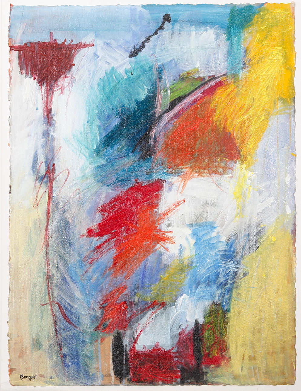 BJÖRN RÖNNQUIST. Komposition, akryl på duk, signerad Rönnquist.