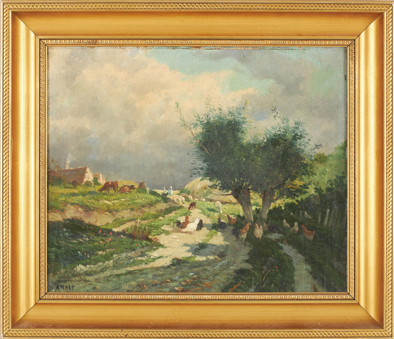 EUGÈNE GABRIEL ANDRÉ. Rural landscape, oil on canvas, signed.