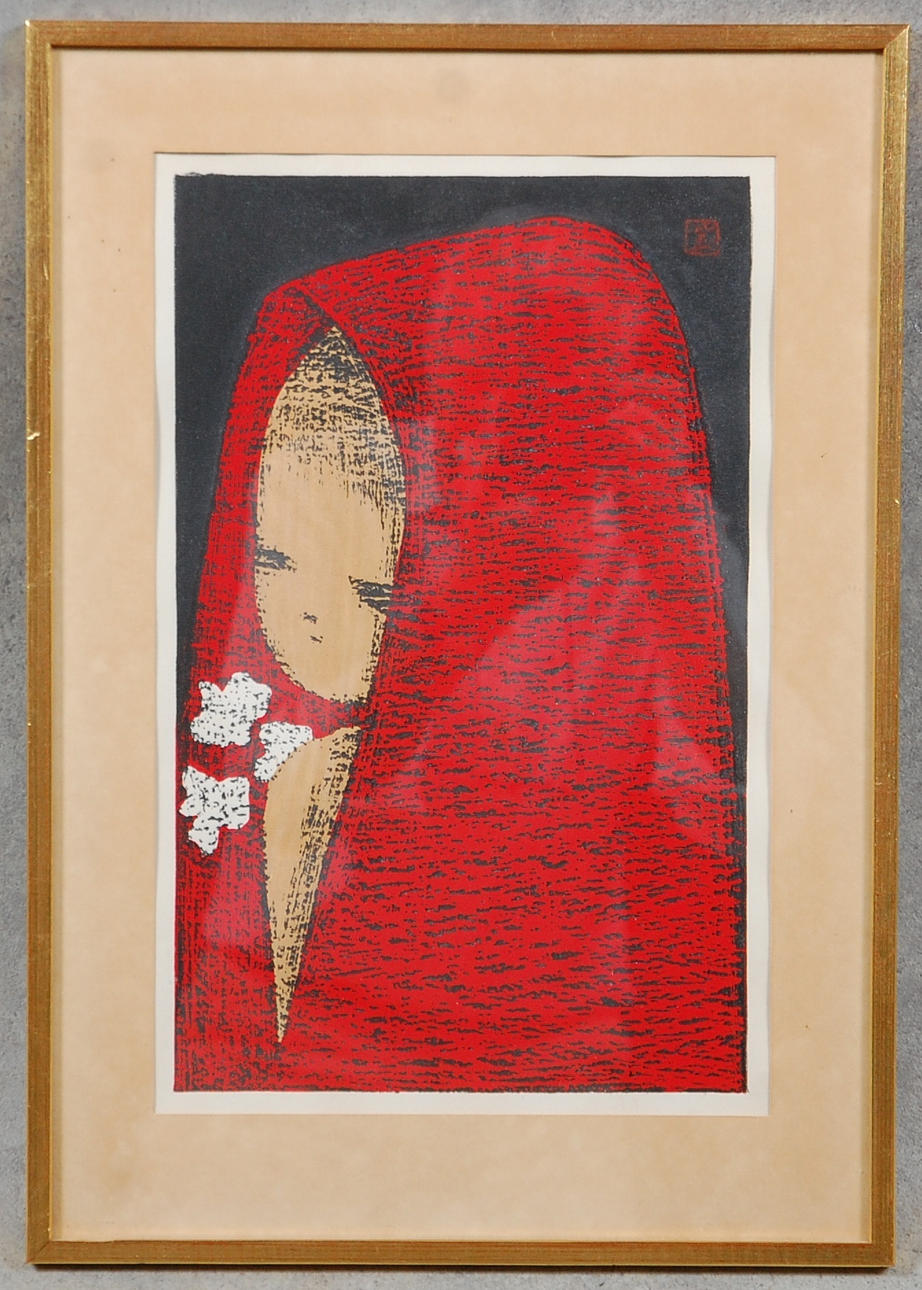 KAORU KAWANO. träsnitt, 2 st signerade.