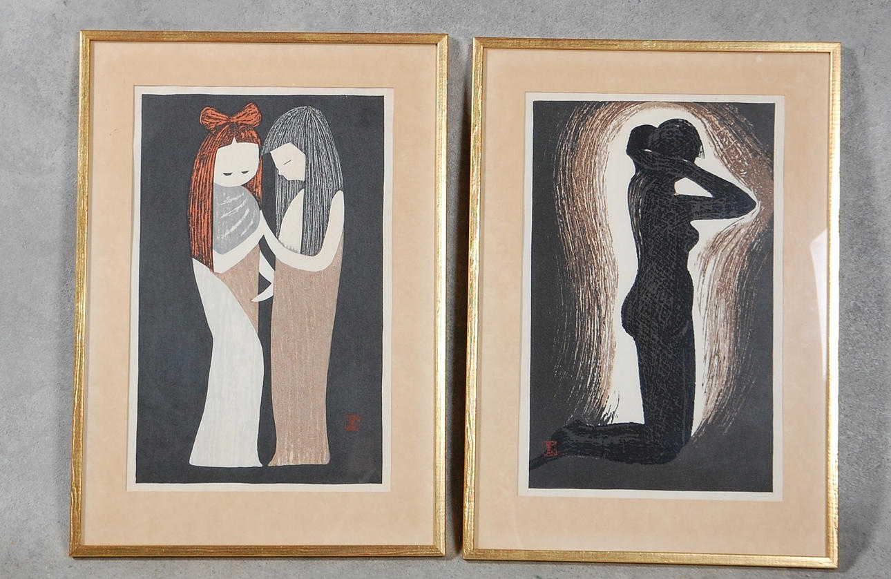 KAORU KAWANO. träsnitt,2 st signerade.