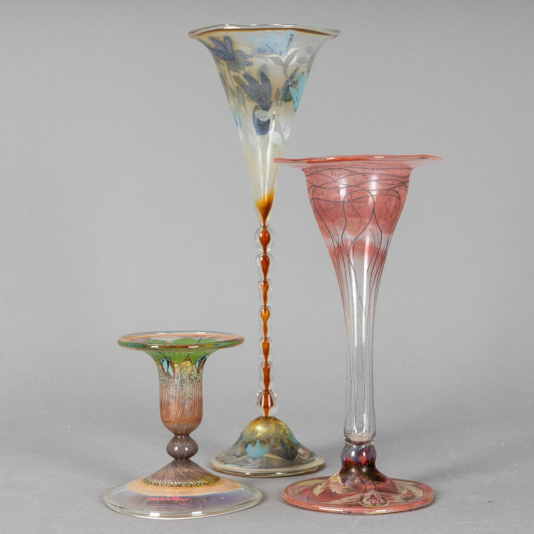 Vera Walther, 3 glass objects, 1980s (3).