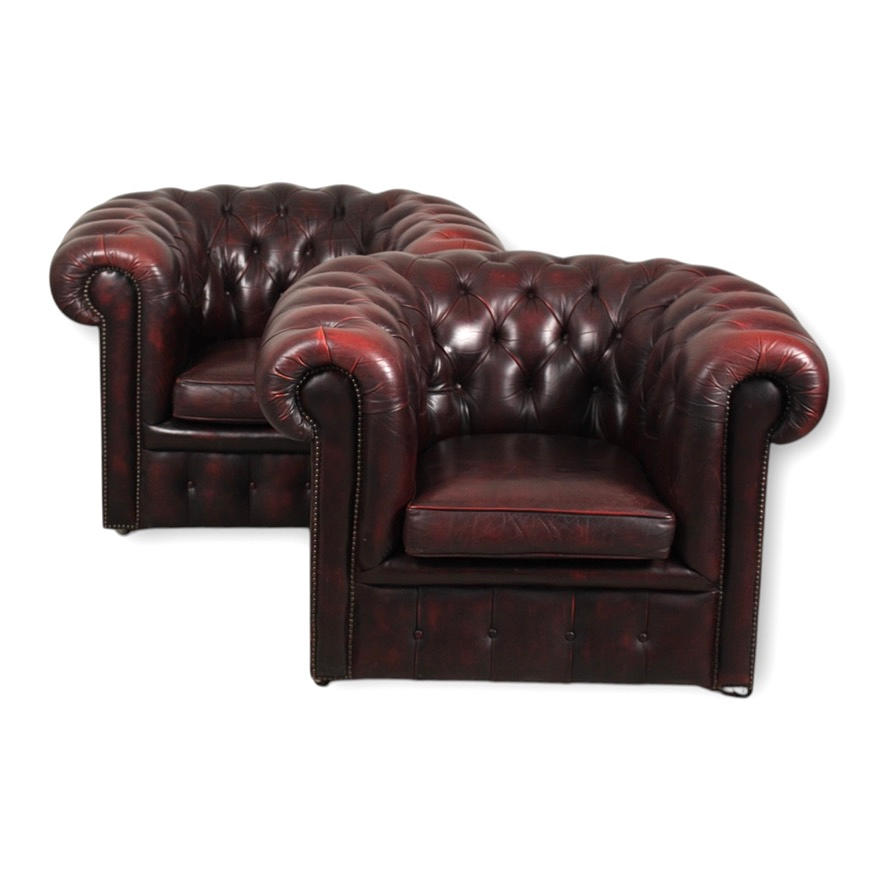 FÅTÖLJER, 2 st. Chesterfield.