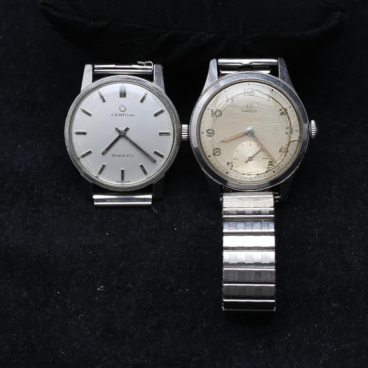 HERRARMBANDSUR, 2 st, Certina, och Omega.