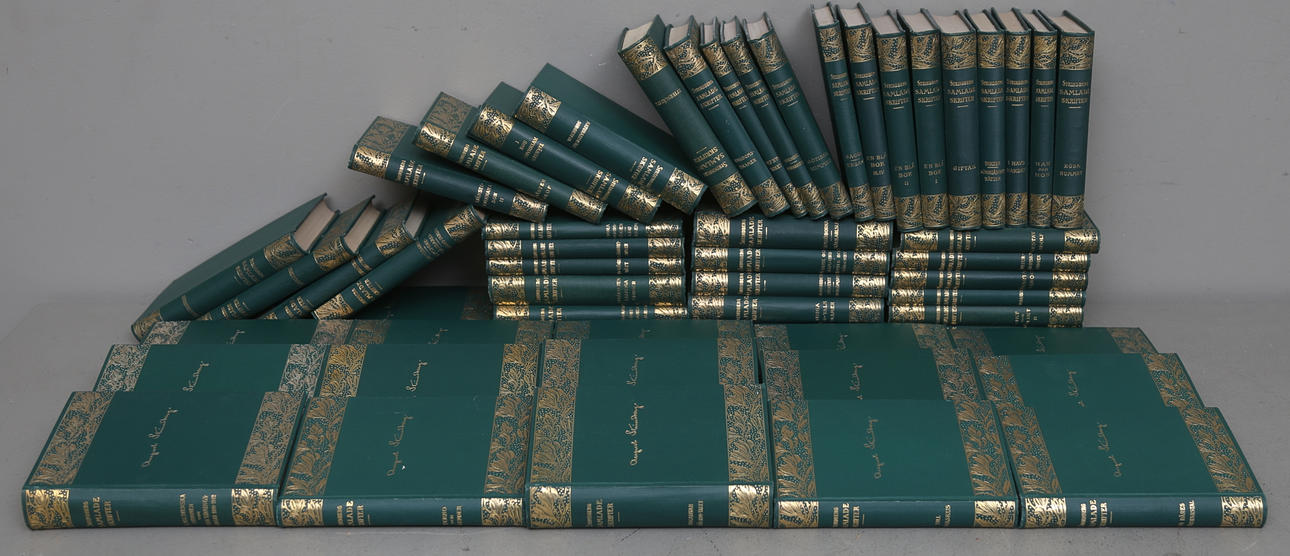 BÖCKER, 55 band. "Samlade Skrifter". August Strindberg. Albert Bonniers Förlag. Stockholm, 1910/20-tal.