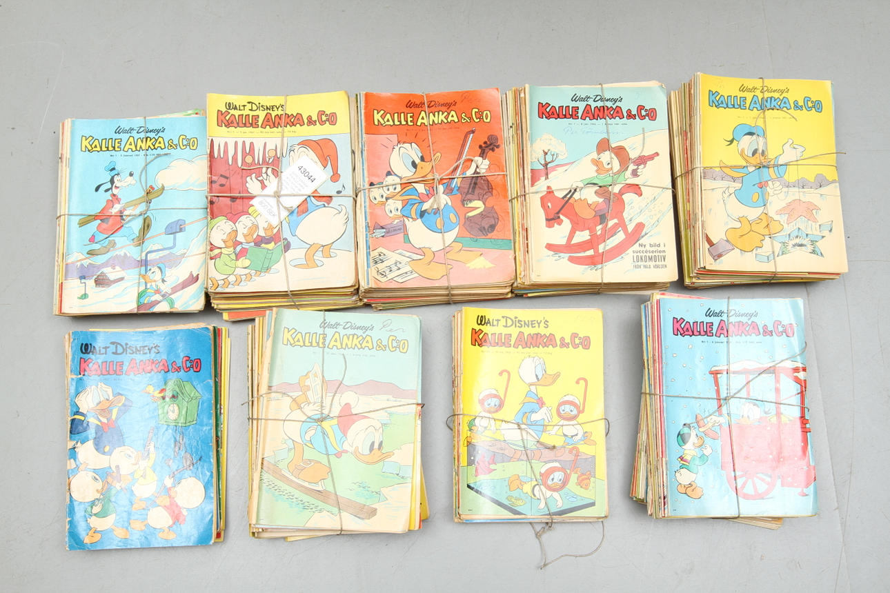 SERIETIDNINGAR KALLE ANKA &Co och en del andra. Cirka 350 stycken. 1958 -1968.