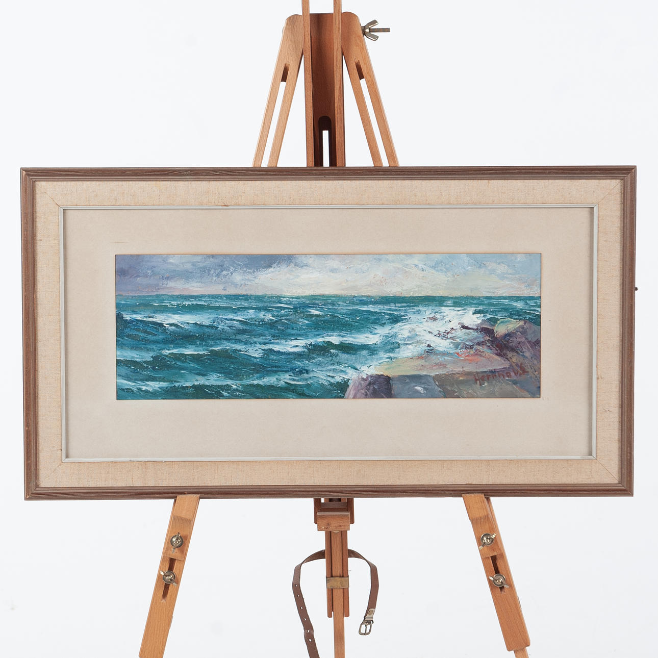 OIDENTIFIERAD KONSTNÄR. Öl, dramatische Meereslandschaft.