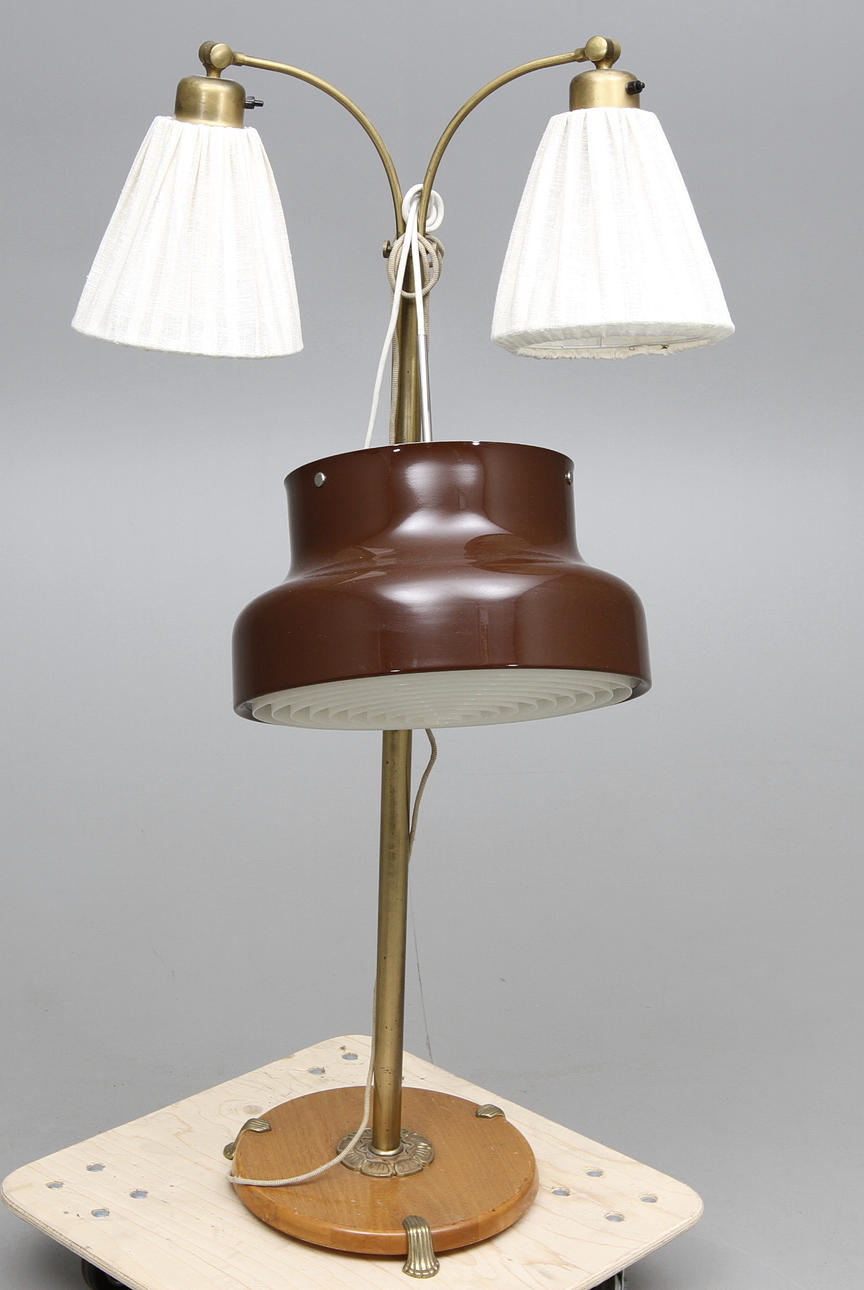 GOLVLAMPA, 1940-50-tal,Samt taklampa BUMLINGEN.