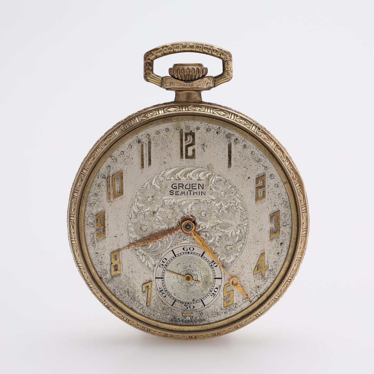 TASCHENUHR, GRÜN, „SEMITHIN“, SCHWEIZ.