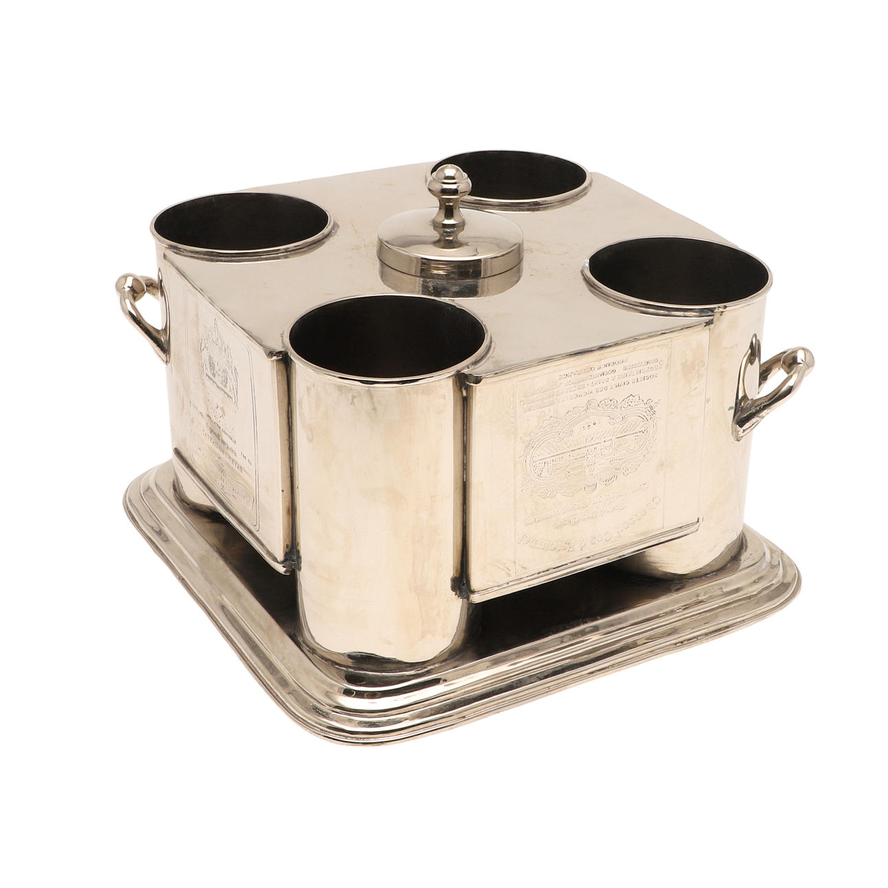 A FOUR BOTTLE WINE COOLER.