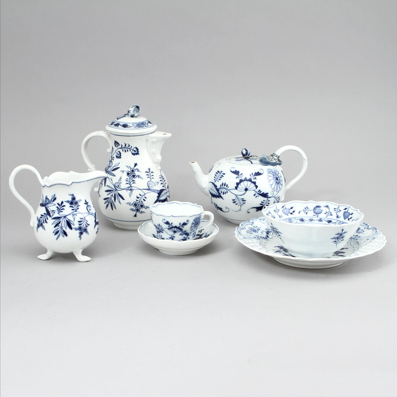 KAFFE/TESERVIS, porslin, 14 delar, Meissen.