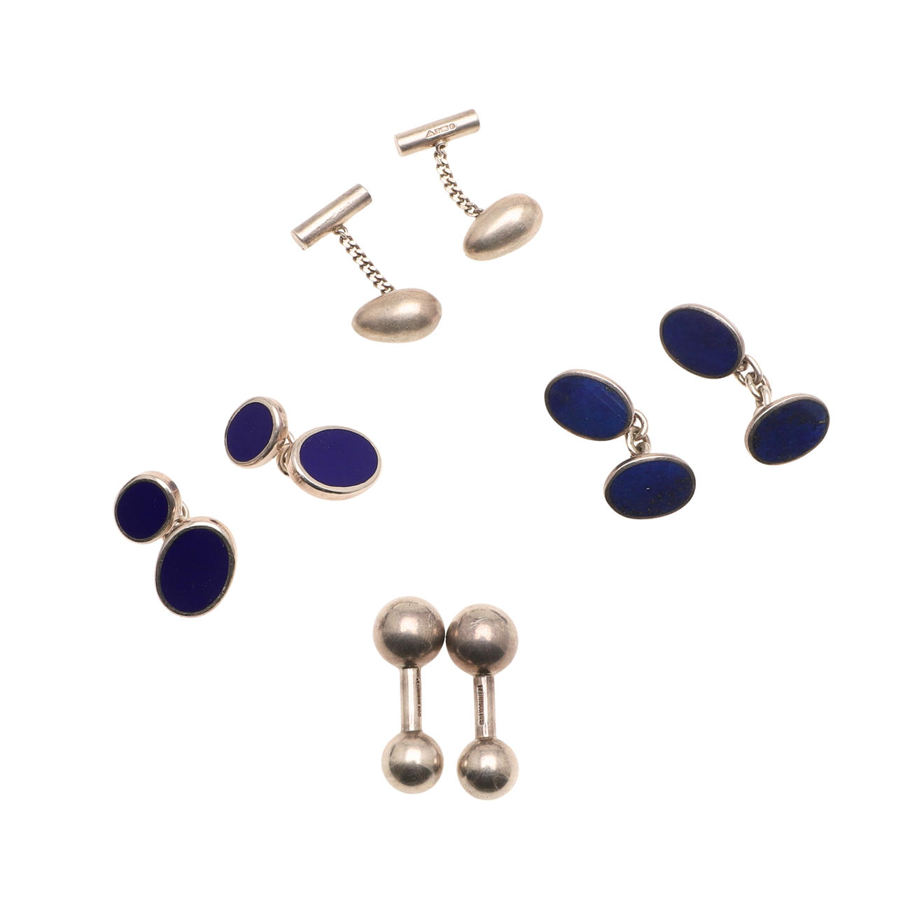 TIFFANY & CO SILVER CUFFLINKS AND OTHER SILVER CUFFLINKS.