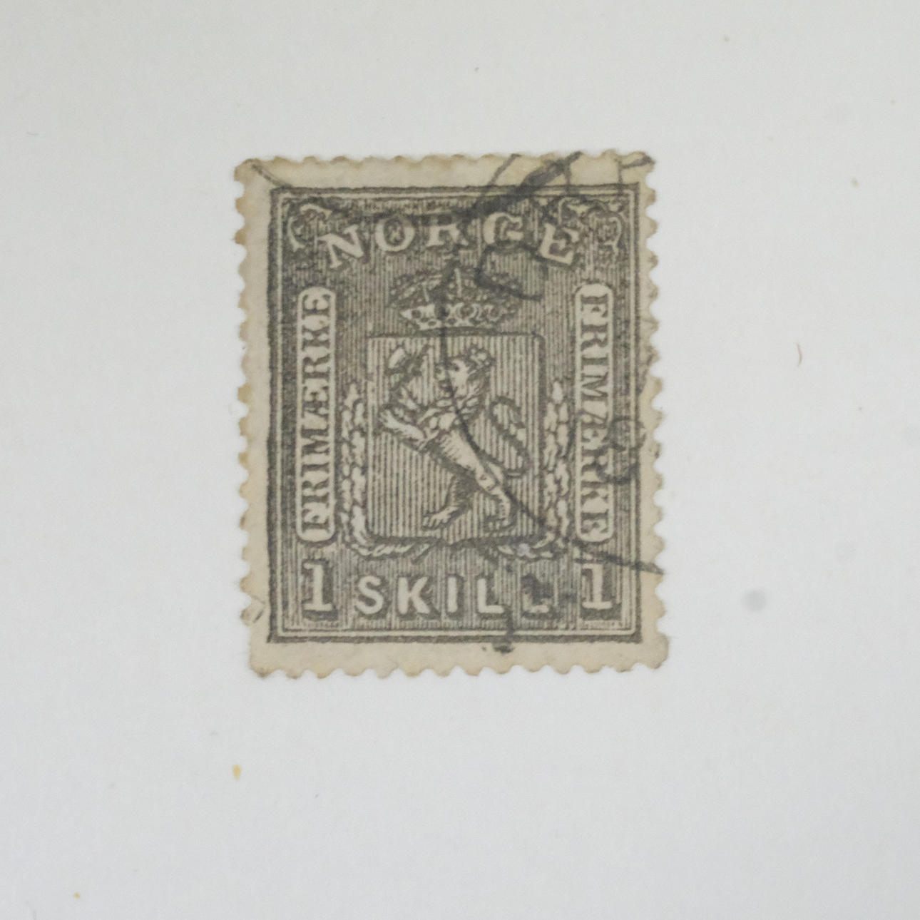 BRIEFMARKE, NORWEGEN. 19. JAHRHUNDERT EIN CENT.