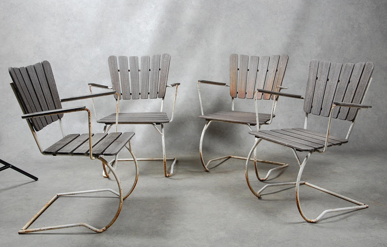 TRÄDGÅRDSSTOLAR, 4 st med gung.