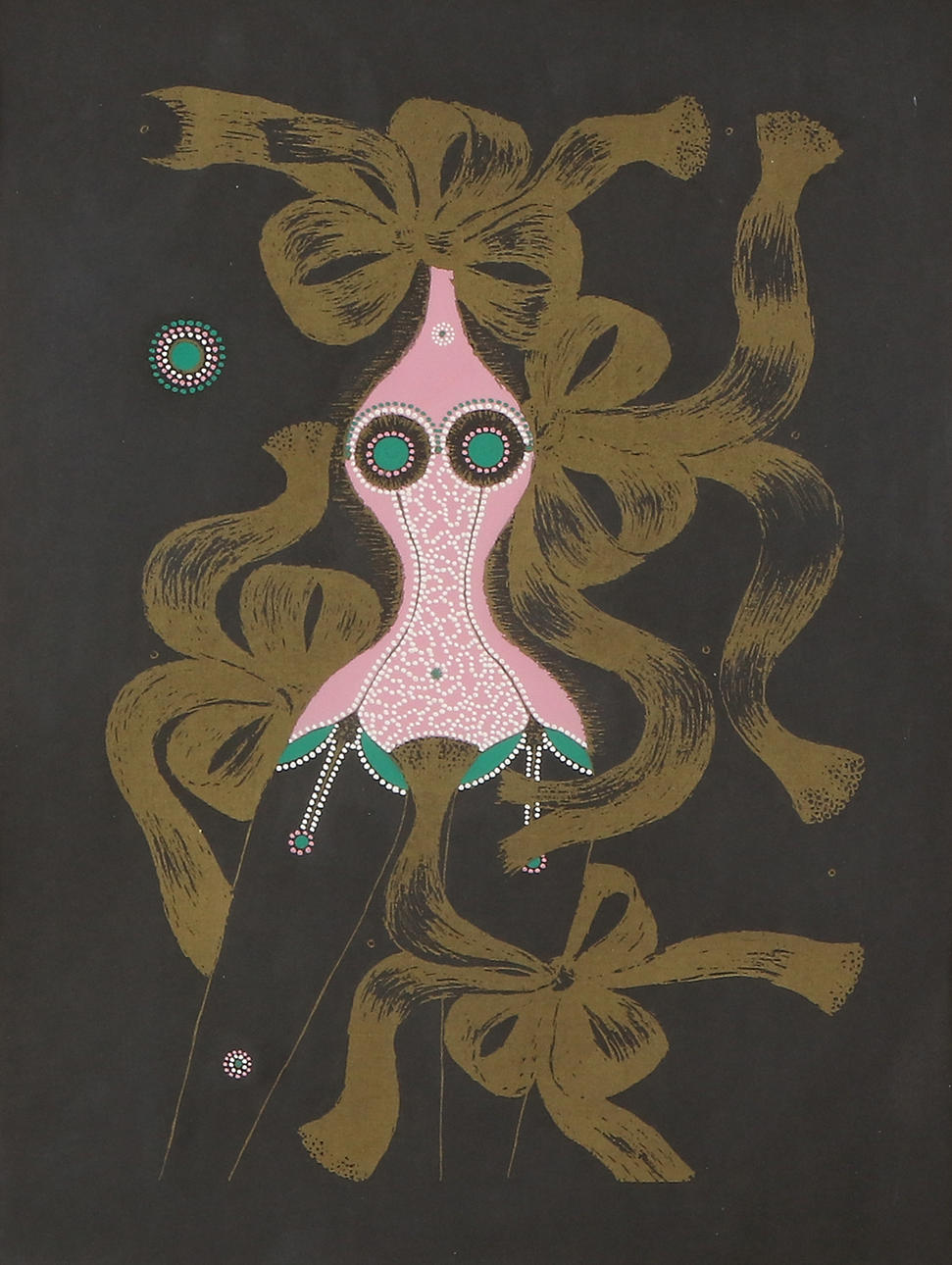 MAX WALTER SVANBERG. Graphic sheet. Fantasy figure. Signed.