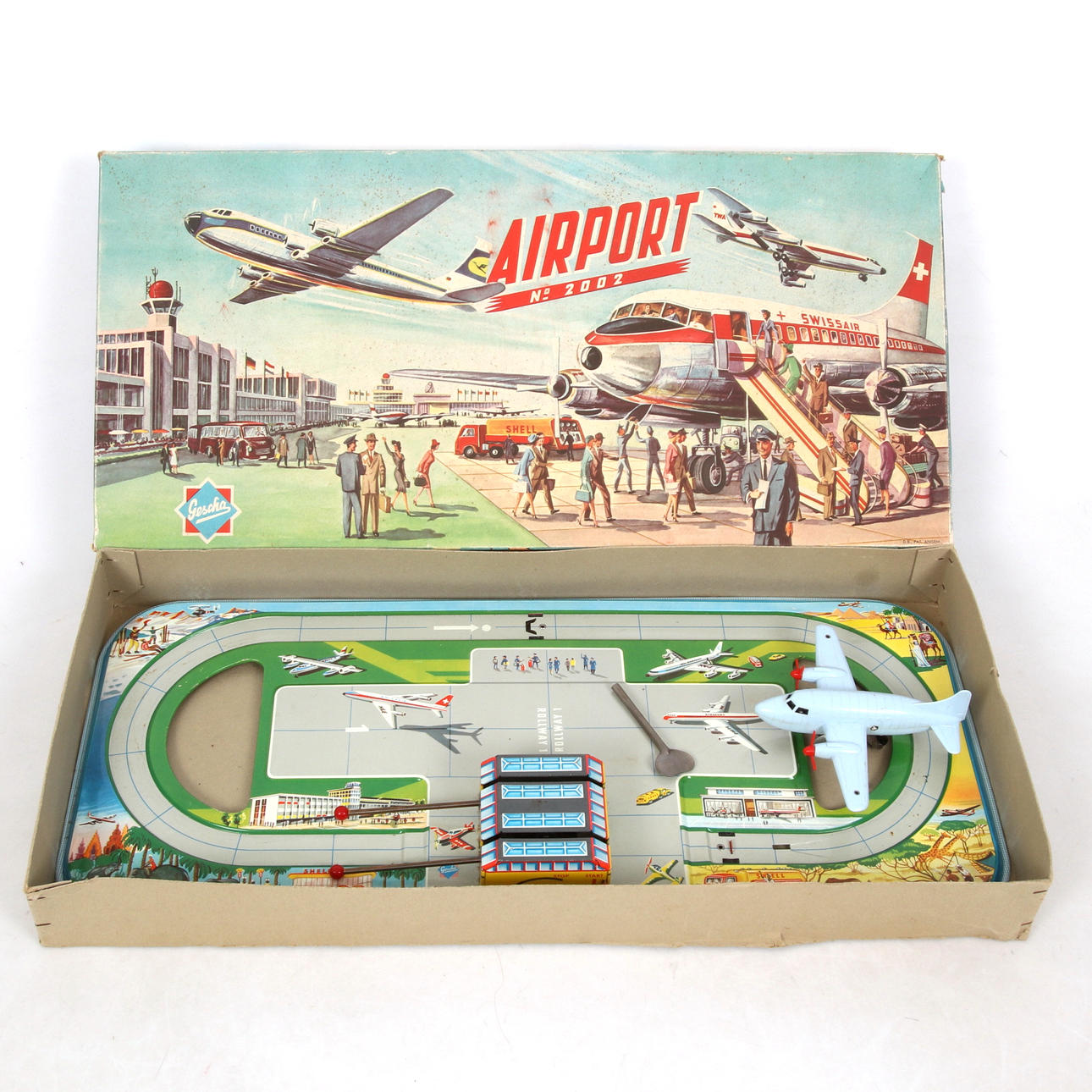 AIRPORT, sheet metal, mechanical, model No 2002, Gescha.