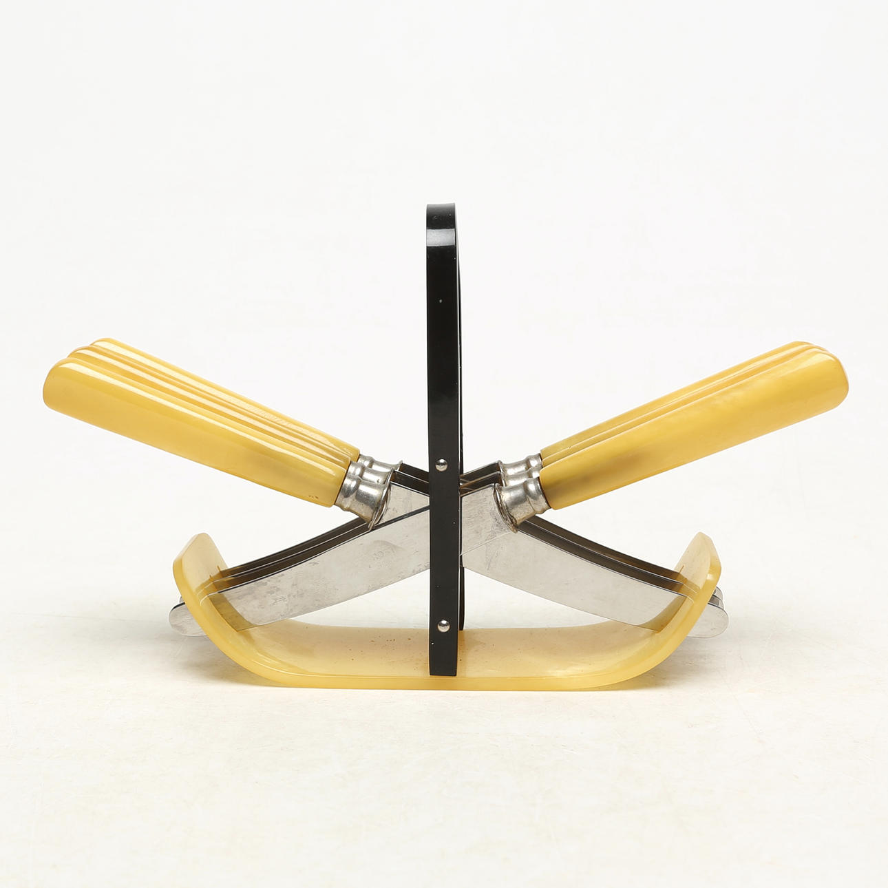 FRUIT KNIFE STAND, partly bakelite.