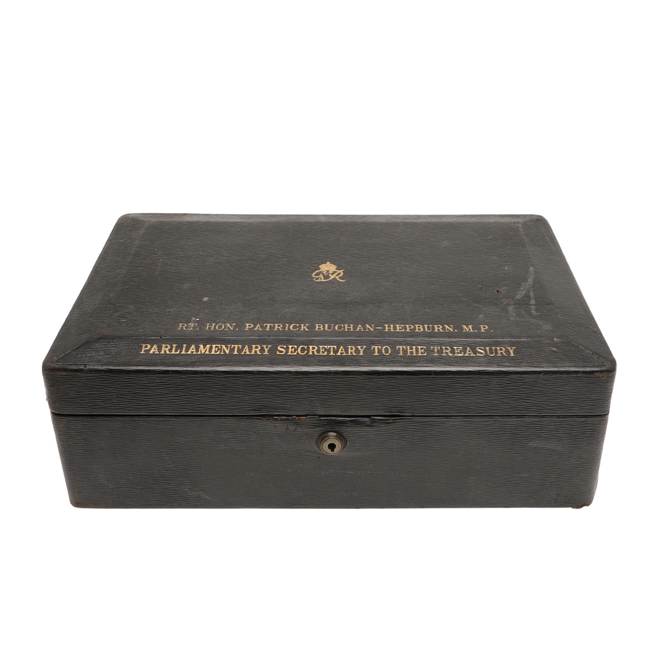 GEORGE VI LEATHER PARLIAMENT DESPATCH BOX.