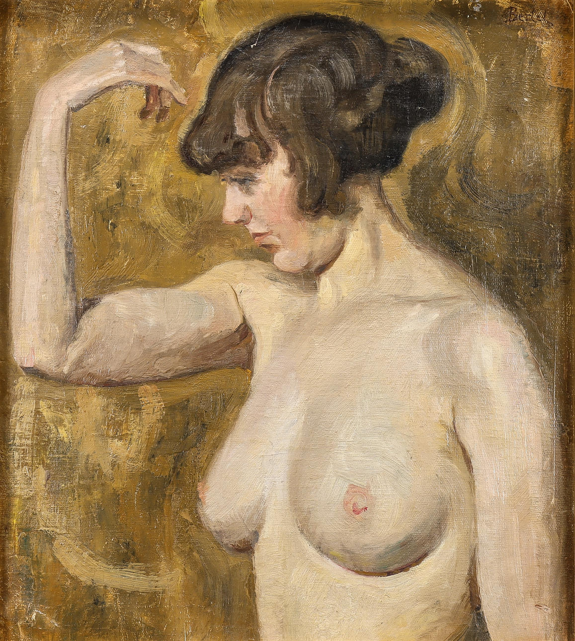 UIDENTIFICERET KUNSTNER, modelstudie, ca. 1900.
