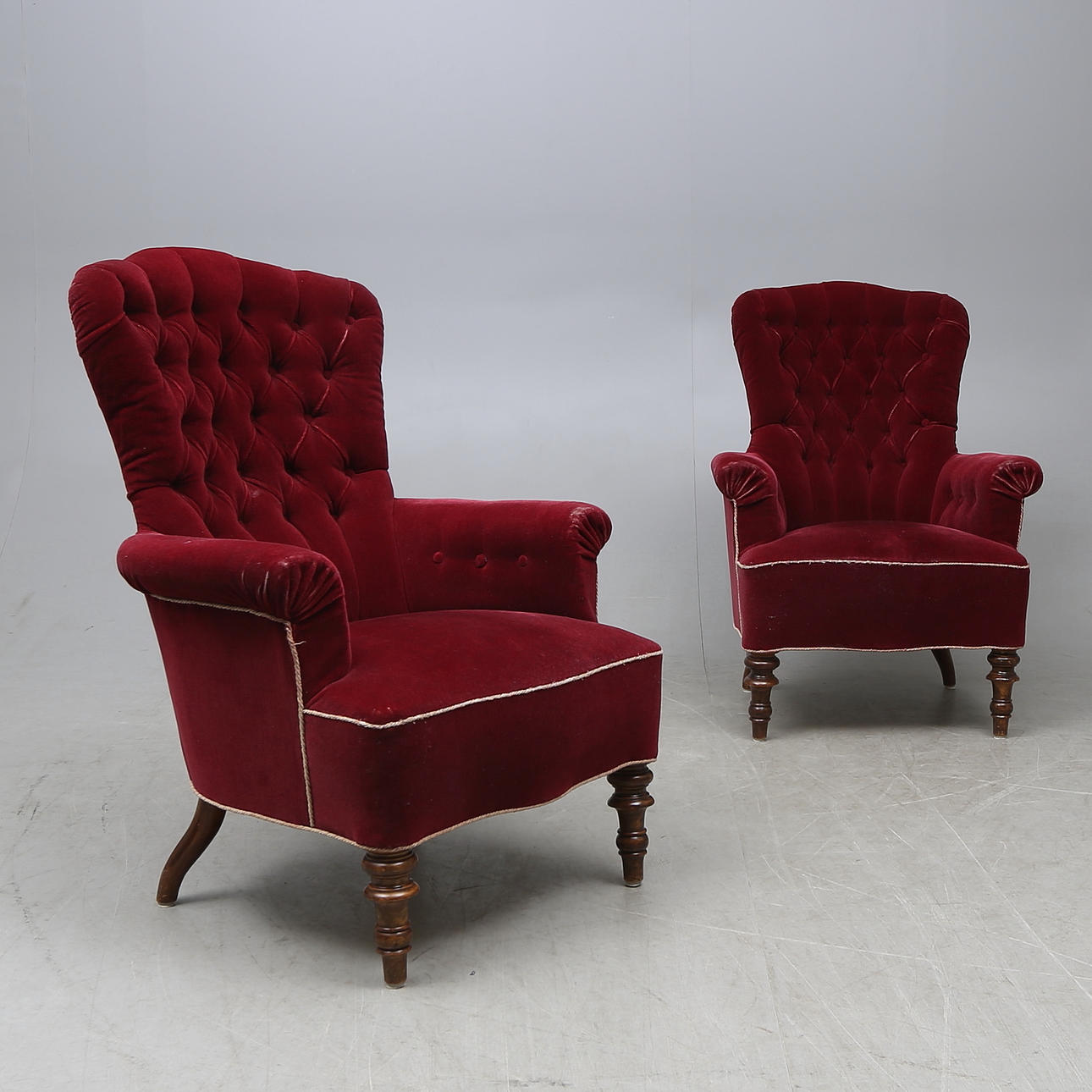 FÅTÖLJER, ett par, nyrokoko, 18/1900-tal.