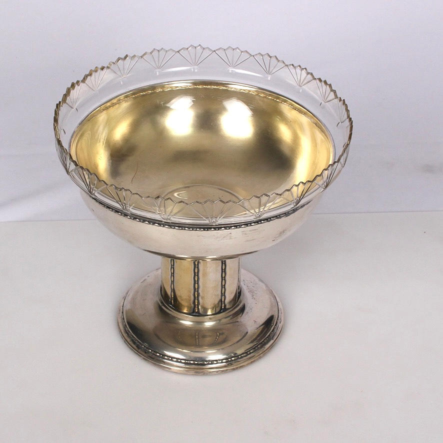 TABLE SET, Nickel silver with glass insert.