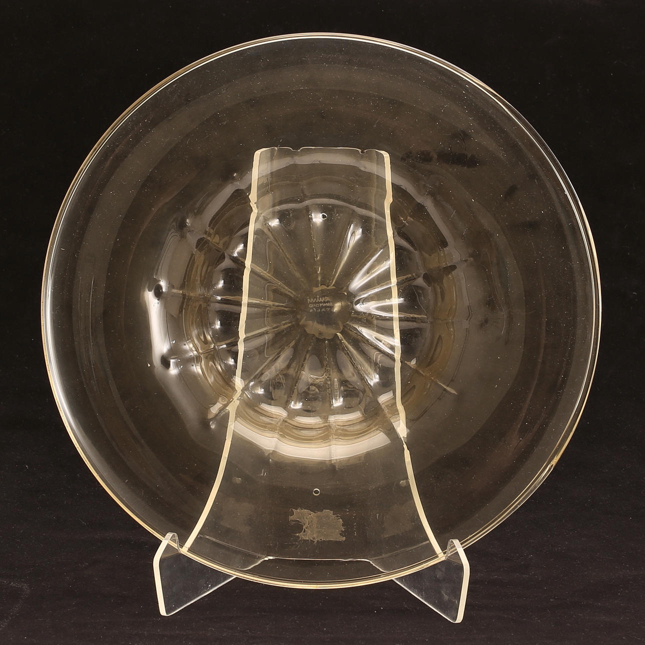 A GLASS DISH, signed Venini, Murano.